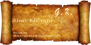 Gindl Károly névjegykártya